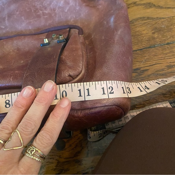 She+lo boho Burgundy Leather Shoulder crossbody Bag - Picture 13 of 15